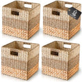 CHI AN HOME 11x11 Wicker Storage Cubes Storage Baskets For Shelves Set 4 by ChiAnHome