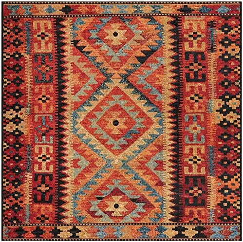Unique Loom Outdoor Tribal Collection Area Rug - Tortuguero (5' 3" Square, Multi/ Blue) - Image 3