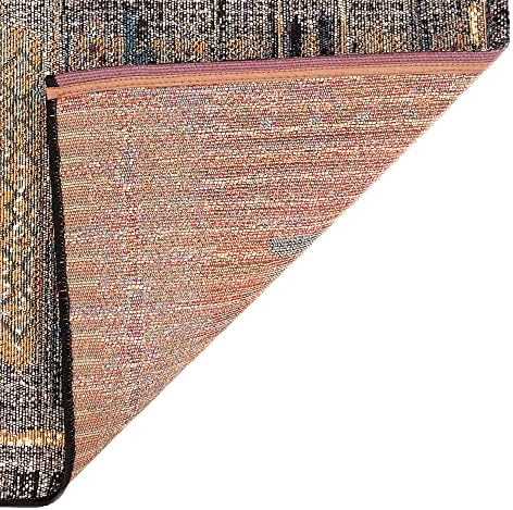 Liora Manne Marina Low Profile Durable Indoor/Outdoor Woven Rug- Tribal Stripe Black 1'11" x 4'11" - Image 6