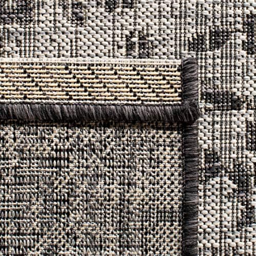 SAFAVIEH Washable Rug Outdoor Courtyard Collection - 8' x 10', Black & Grey, Non-Shedding & Easy Cleaning, Ideal for Patio, Backyard, Mudroom, DIning Space (CY8720-37612) - Image 5