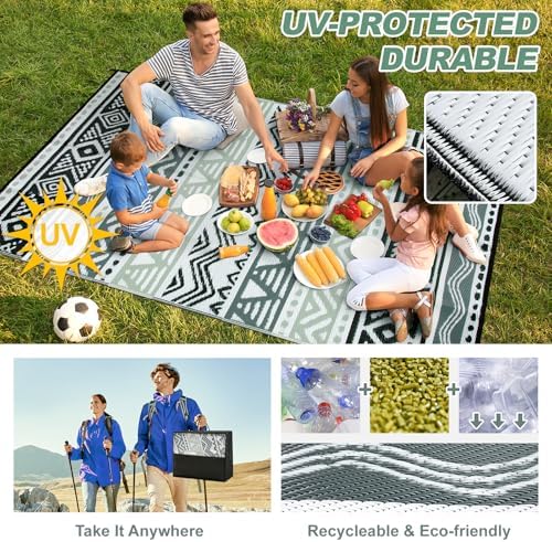 Lahome Outdoor Rug Waterproof, 6x9 Outdoor Plastic Straw Rug for Camping RV - Image 2