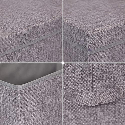 TENABORT 4 Pack Large Foldable Storage Box with Lids Fabric Storage Cube Organizer Cloth Containers Bins Baskets for Closet Clothes Clothing Bed Room - Image 5