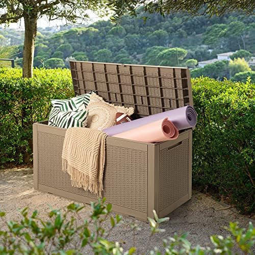 Devoko 100 Gallon Resin Waterproof Outdoor Storage Box with Cushion - Image 2