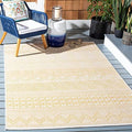 SAFAVIEH Washable Rug Outdoor Courtyard Collection - 9' x 12', Beige & Gold, Non-Shedding & Easy Cleaning, Ideal for Patio, Backyard, Mudroom (CY8196-56012) by Unknown