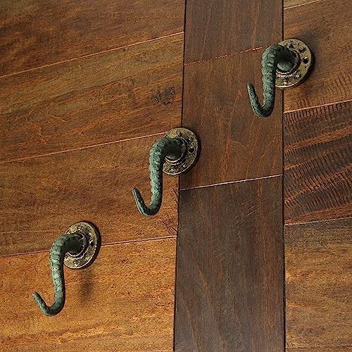 Set of 3 Octopus Tentacle Wall Hooks, 4.5 Inch Verdigris Bronze Cast Iron - Image 4