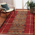 Liora Manne Marina Low Profile Durable Indoor/Outdoor Woven Rug- Tribal Stripe Red 7'10" x 9'10" by LushDecor