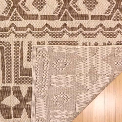 Gertmenian Indoor/Outdoor Kona Coast by Reyn Spooner Rug - 9x13 Extra Large, Stain & UV Resistant, Ideal for Deck, Patio, Poolside Rooms - Tribal, Light Brown, 46671 - Image 4
