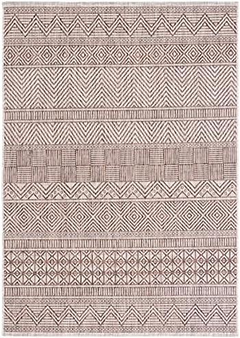 SAFAVIEH Washable Rug Outdoor Courtyard Collection - 6'7" x 9'6", Grey & Brown, Non-Shedding & Easy Cleaning, Ideal for Patio, Backyard, Mudroom (CY8196-36312) - Image 2