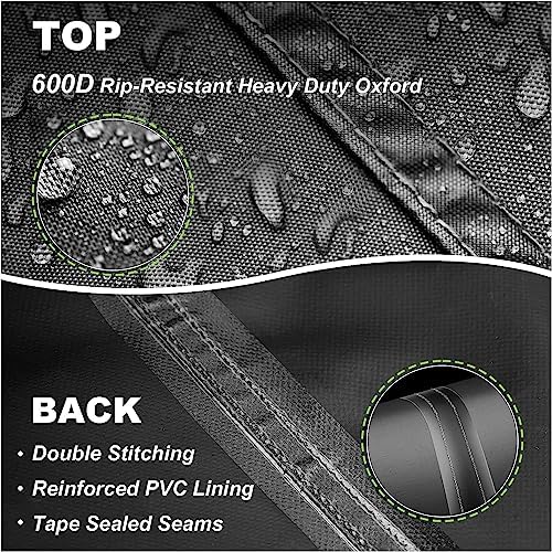 Picnic Table Cover Waterproof 96 Inch 600D Oxford Outdoor Table Cover with Bench Covers for Winter DustProof Heavy Duty (Black, 8Ft-96in) - Image 5