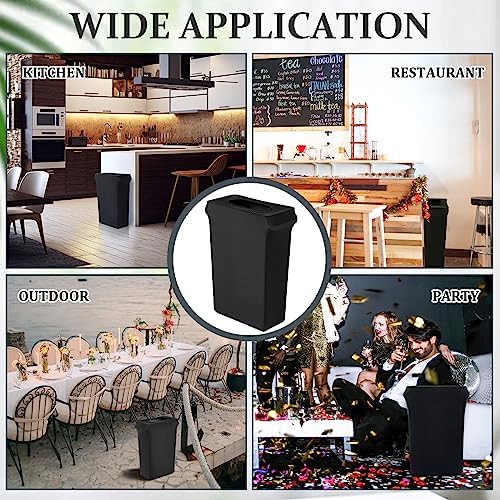 Windyun 4 Pcs 23 Gallon Spandex Trash Can Cover for Events,Black - Image 6