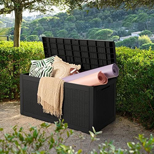 Devoko 100 Gallon Resin Waterproof Outdoor Storage Box with Cushion - Image 3