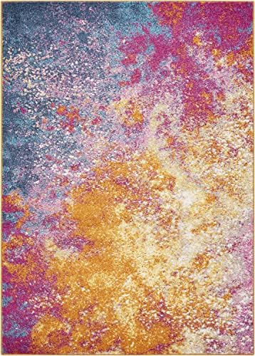 Nourison Home Passion Sunburst 5'3'' x 7'3'' Area-Rug, Modern, Abstract, Easy-Cleaning, Non Shedding, Bed Room, Living Room, Dining Room, Kitchen, (5' x 7') - Image 4