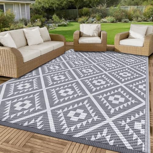 COOLTOP Outdoor Rug 9x12, Waterproof Outdoor Rugs 9x12 for Patios Clearance - Image 2