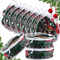 Zhengmy 10 Pcs 30 Inch Christmas Wreath Storage Bags Transparent Wreath Storage Container Bulk Wreaths Box with Dual Zippers and Handles for Xmas Holiday Wreaths Garland by Zhengmy