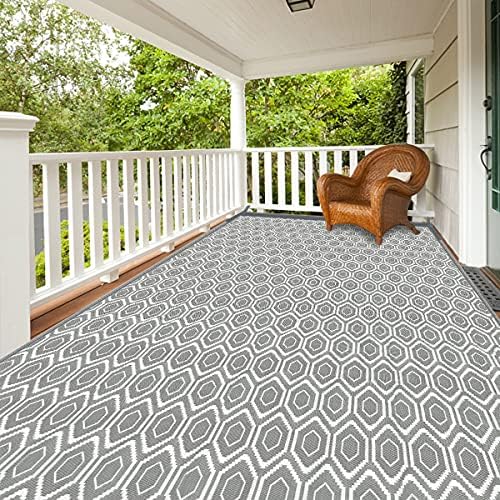 10x20 Outdoor Rug, Plastic Woven Patio Mat, Waterproof RV Camping Rug by fifame