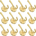 Coat Hooks for Hanging Coat Hooks for Wall Mounted Brass Wall Hooks Heavy Duty Brushed Robe Closet Hooks for Hanging Coats Entryway Metal Towel Hooks for Bathrooms (12, Gold) by ZUONAIHARDWARE