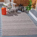 SAFAVIEH Washable Rug Outdoor Courtyard Collection - 6'7" Square, Ivory & Black, Non-Shedding & Easy Cleaning, Ideal for Patio, Backyard, Mudroom (CY8196-53712) by Unknown