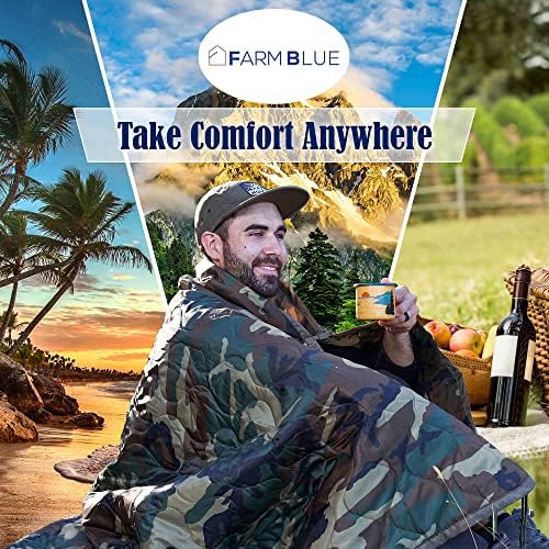 Farm Blue Jungle Camo Army Camping Blanket - Authentic and Improved Woobie Blanket Poncho Liner - Lightweight, Multi-Functional, All Weather, Versatile - Go Backpacking or Car Camping Outdoor - Image 4