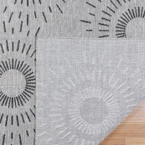 Gertmenian Indoor Outdoor Modern Area Rug - 6x9 Medium, Stain Resistant, Ideal for High Traffic in Living Room, Bedroom, Patio - Geometric, Grey, 32459 - Image 5