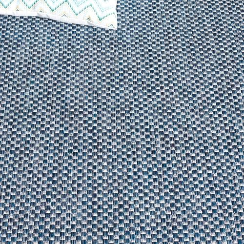 SAFAVIEH Courtyard Collection 4' x 4' Square Navy/Grey CY8521 Indoor/ Outdoor Waterproof Easy Cleaning Patio Backyard Mudroom Accent Rug - Image 5