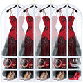 Sanwuta 4 Pcs Clear PVC Large Dance Garment Bags for Dancers Costume Long Garment Bag with 4 Zipper Pockets for Competitions(22.8 x 65 Inch,Clear) by Sanwuta
