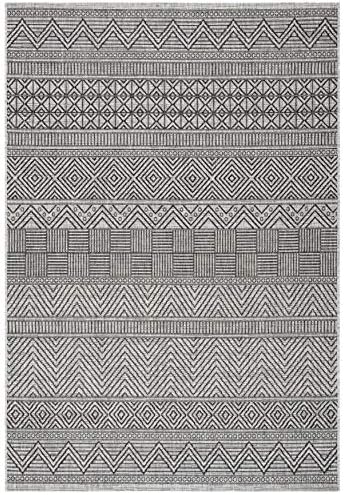 SAFAVIEH Washable Rug Outdoor Courtyard Collection - 6'7" x 9'6", Black & Grey, Non-Shedding & Easy Cleaning, Ideal for Patio, Backyard, Mudroom (CY8196-37612) - Image 2