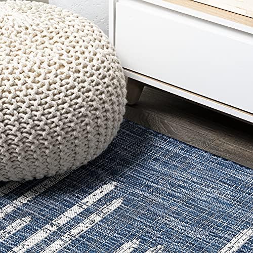 JONATHAN Y Stripe Geometric Indoor Outdoor Runner Rug 2X10 Blue/Ivory, Zolak Berber for Backyard, Patio, Porch, Easy-Cleaning, High Traffic, Pet-Friendly, Non-Shedding (SMB124C-210) - Image 3