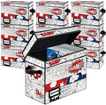 10 Pack Comic Book Storage Box, 15.8" X 7.8" X 11.8", Heavy Duty Collapsible Holds 160-180 Comic Book Bin Container Holder Shelf (Cartoon Clock) by YNSZAS