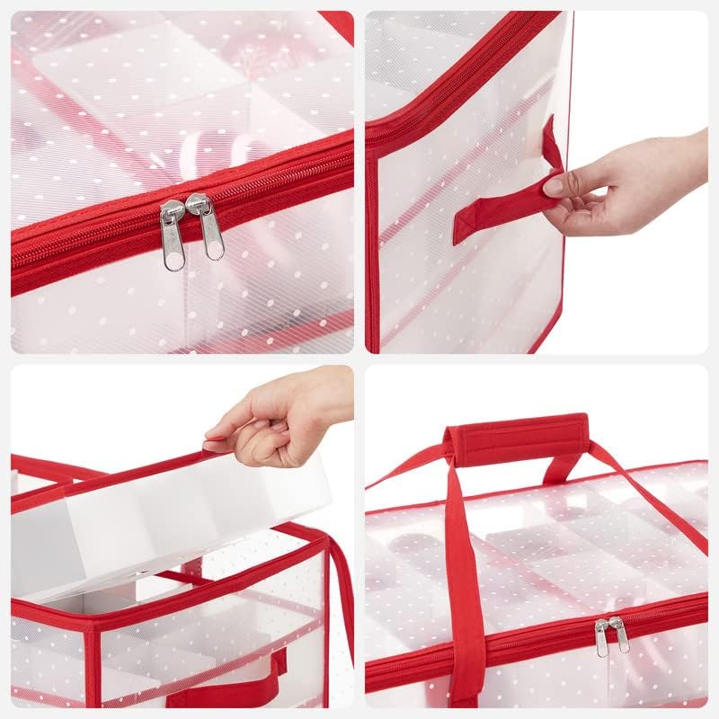 SONGMICS Large Christmas Ornament Storage Box, with 128 Slots - Image 5