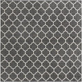 Unique Loom Outdoor Trellis Collection Area Rug - Trellis (Square 13' 0" x 13' 0", Black/ Ivory) by UniqueLoom