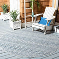 SAFAVIEH Washable Rug Outdoor Courtyard Collection - 4' Round, Grey & Navy, Non-Shedding & Easy Cleaning, Ideal for Patio, Backyard, Mudroom (CY8196-36812) by Unknown
