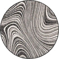 Unique Loom Outdoor Modern Collection Area Rug - Pool (4' 1" Round, Charcoal/ Gray) by UniqueLoom