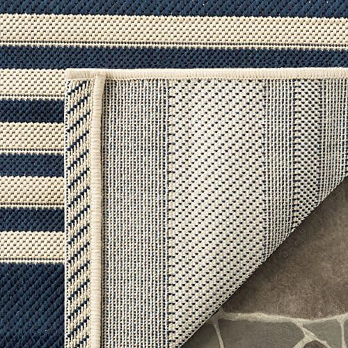 SAFAVIEH Courtyard Collection Runner Rug - 2'3' x 10', Navy & Beige, Non-Shedding & Easy Care, Indoor/Outdoor & Washable-Ideal for Patio, Backyard, Mudroom (CY6062-268) - Image 4