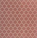 Unique Loom Outdoor Trellis Collection Area Rug - Trellis (Square 10' 8" x 10' 8", Rust Red/ Ivory) by UniqueLoom