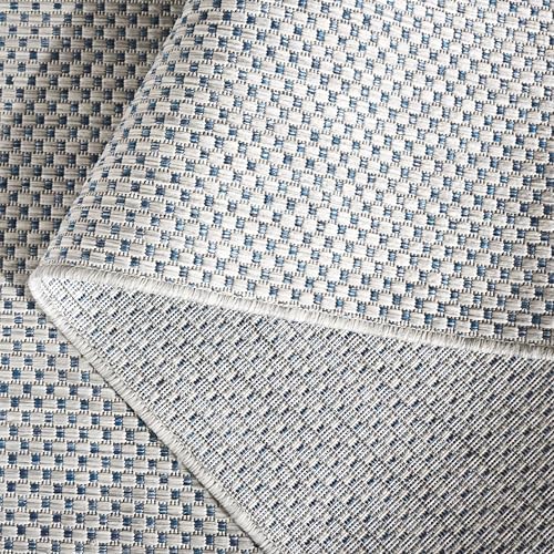 SAFAVIEH Courtyard Outdoor Square Rug 7'10", Grey & Navy CY8521-36812 - Image 6