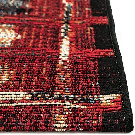Liora Manne Marina Low Profile Durable Indoor/Outdoor Woven Rug- Tribal Stripe Red 1'11" x 4'11" - Image 6
