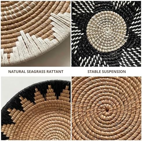 Woven Basket Wall Decor Set of 10, Decorative Wall Plates - Image 6