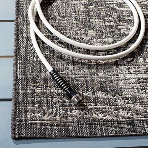 SAFAVIEH Washable Rug Outdoor Courtyard Collection - 2'3" x 8' Runner, Black & Grey, Non-Shedding & Easy Cleaning, Ideal for Patio, Entryway, Mudroom, Hallway, Kitchen (CY8720-37612) - Image 3