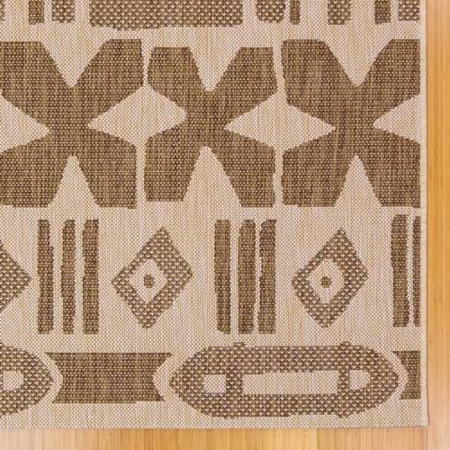 Gertmenian Indoor/Outdoor Kona Coast by Reyn Spooner Rug - 6x9 Medium, Stain & UV Resistant, Ideal for Deck, Patio, Poolside Rooms - Tribal, Light Brown, 46669 - Image 6