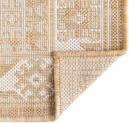 Rugs.com Outdoor Aztec Collection Rug – 5' x 8' Natural Flatweave Rug Perfect for Living Rooms, Large Dining Rooms, Open Floorplans - Image 6