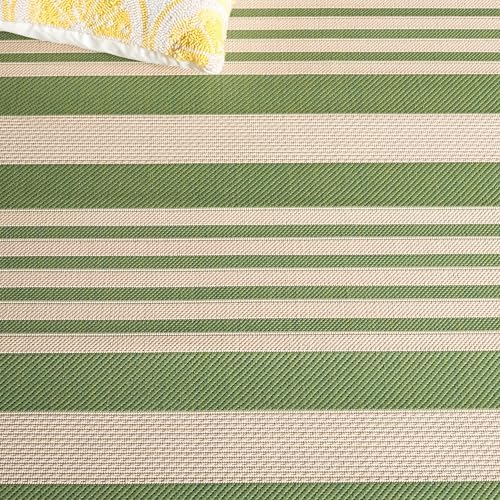 SAFAVIEH Washable Rug Outdoor Courtyard Collection - 2'3" x 14' Runner, Green & Beige, Non-Shedding & Easy Cleaning, Ideal for Patio, Entryway, Mudroom, Hallway, Kitchen (CY6062-244) - Image 4