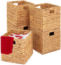 Best Choice Products 10.5x10.5in Pack of 5 Cube Storage Baskets, Water Hyacinth Multipurpose Collapsible Organizers, Handwoven Laundry Totes for Laundry, Living Room, Kids Room & Nursery - Natural by BestChoiceProducts