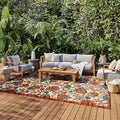 Nourison Home Aloha Red Multicolor 10' x 14' Area Rug - Easy Clean, Non Shedding, Bed Room, Living Room, Dining Room, Kitchen (10' x 14') by NourisonHome