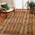 Liora Manne Marina Indoor/Outdoor Power Loomed Synthetic Blend Low Profile Area Rug - Contemporary Graphic Casual Colorful (Ripple Multi) (3'3" x 4'11") by LushDecor