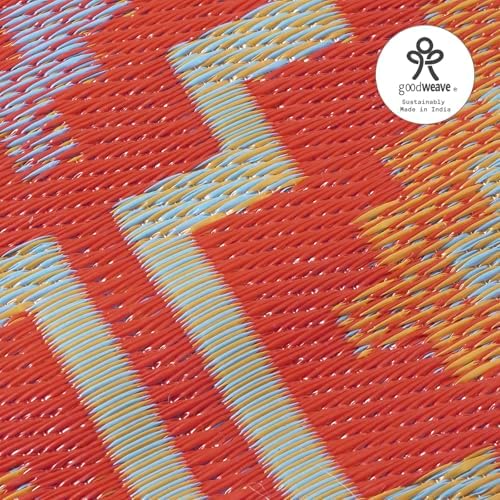 Fab Habitat Outdoor Rug - Waterproof, Fade Resistant, Crease-Free - Premium Recycled Plastic - Vintage Kilim - Porch, Deck, Balcony, Hallway, Poolside - Lhasa - Orange & Violet - 2.5 x 8 ft Runner - Image 6