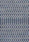 Eyely Moroccan Textured Weave Area Rug 6X9 Navy/Beige, Indoor Outdoor Rug by eyely