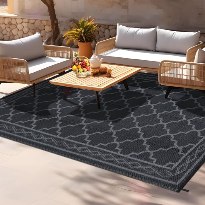 GAOMON Outdoor Rug 9x12 ft Waterproof Reversible Patio Rug - Image 2