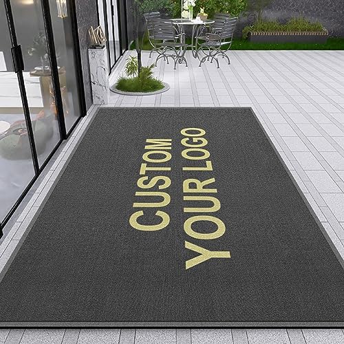 Custom Commercial Doormats for Business 3 x 10FT, Anti-Slip Rubber Backing Rugs Entryway Logo Text Customize Welcome Carpets Outside Floor Mat for Home Office by Custom