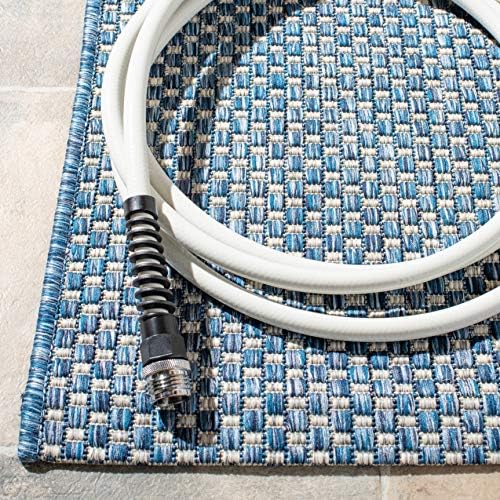 SAFAVIEH Courtyard Outdoor Area Rug 10x14, X-Large Navy & Grey CY8521-36821 - Image 4