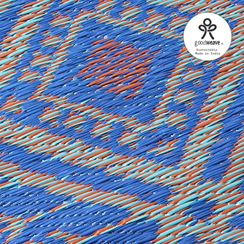 Fab Habitat Outdoor Rug - Waterproof, Fade Resistant, Crease-Free - Premium Recycled Plastic - Boho Southwestern - Patio, Deck, Porch, Balcony, Laundry Room - Jodhpur - Multi Blue - 4 x 6 ft - Image 6